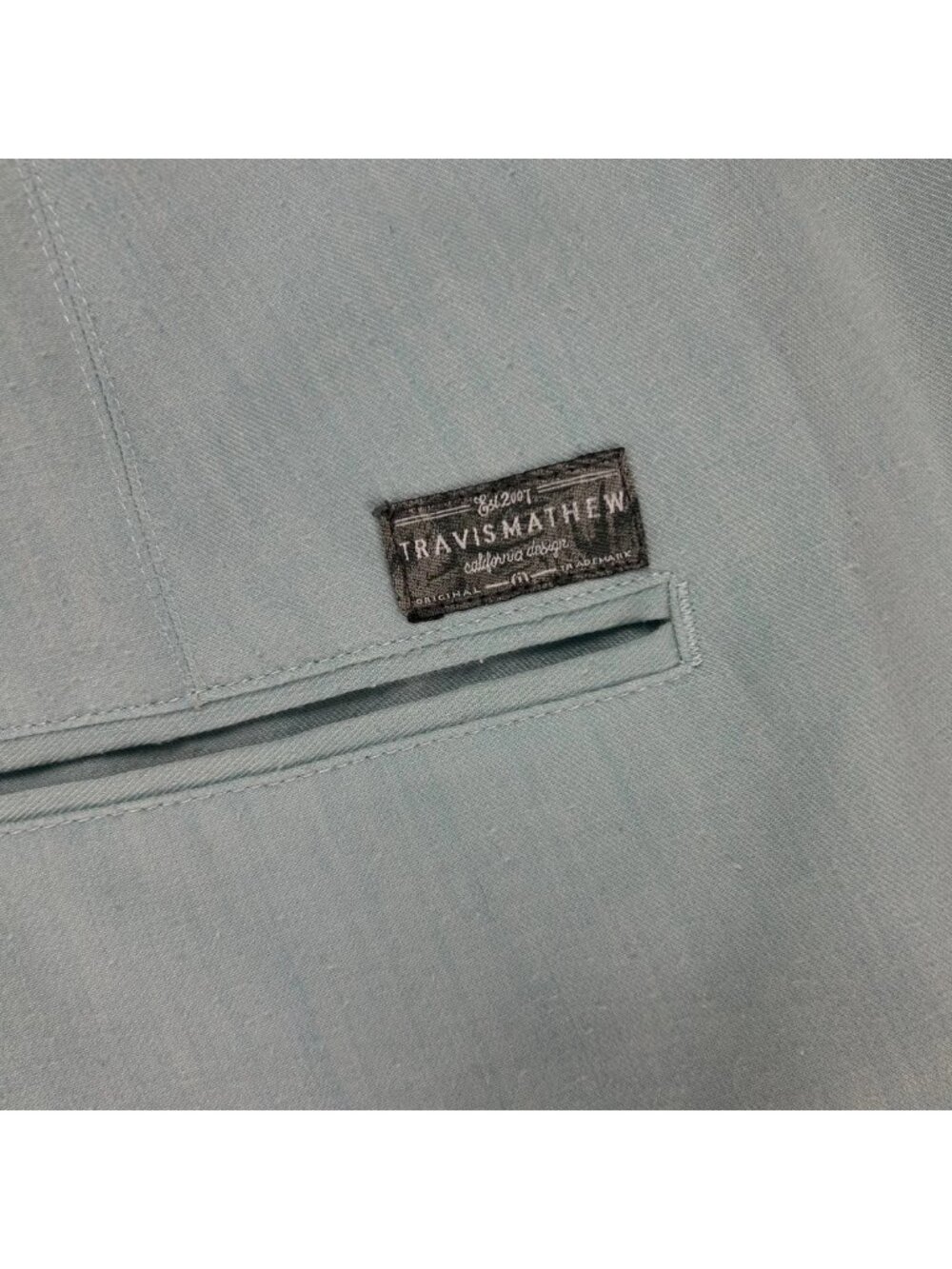 Travis Mathew Chino Shorts Mens 38 Light Blue Flat Front Classic "Read" - Picture 4 of 7